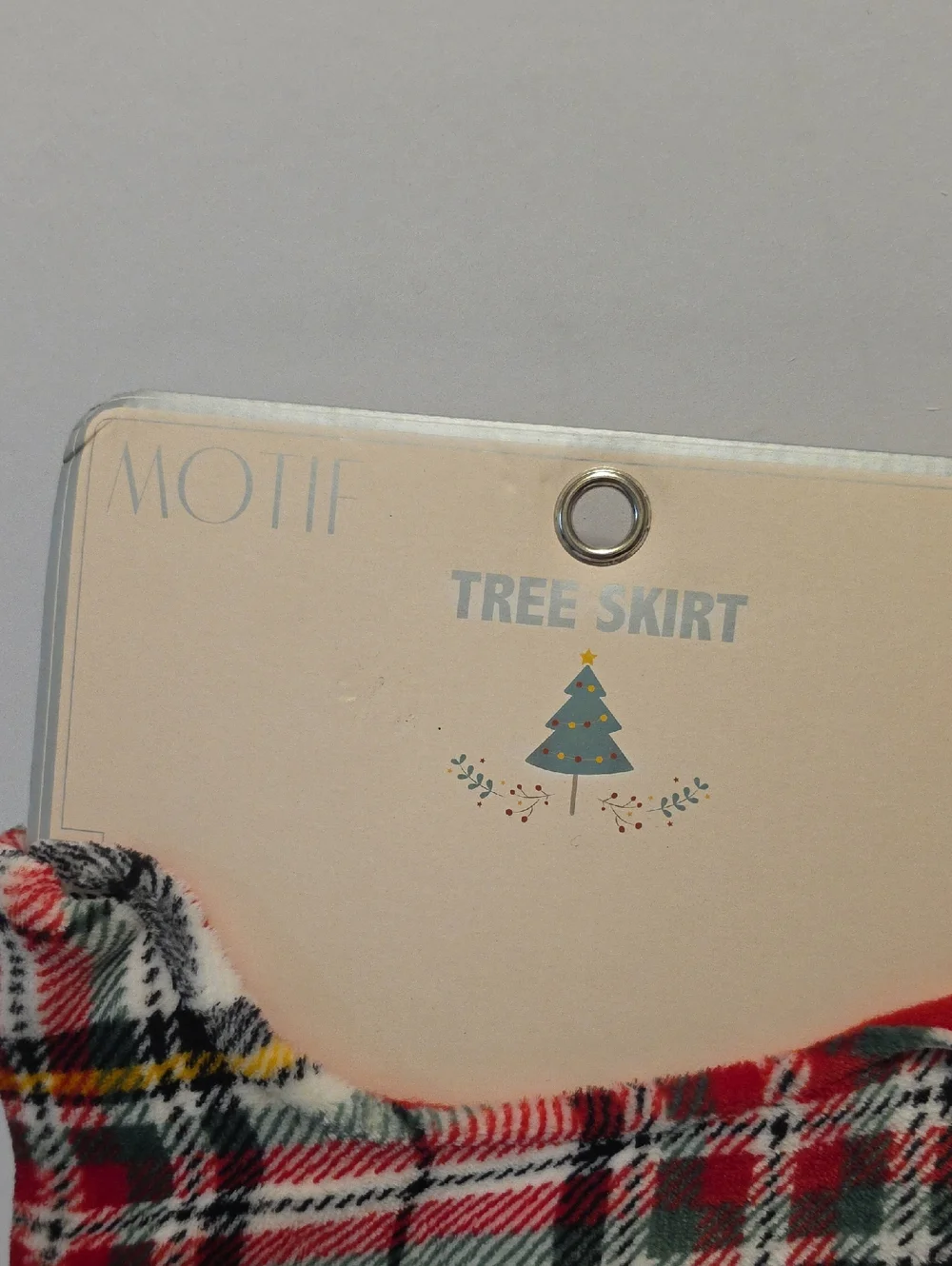 Motif Plaid Christmas Tree Skirt Brand New